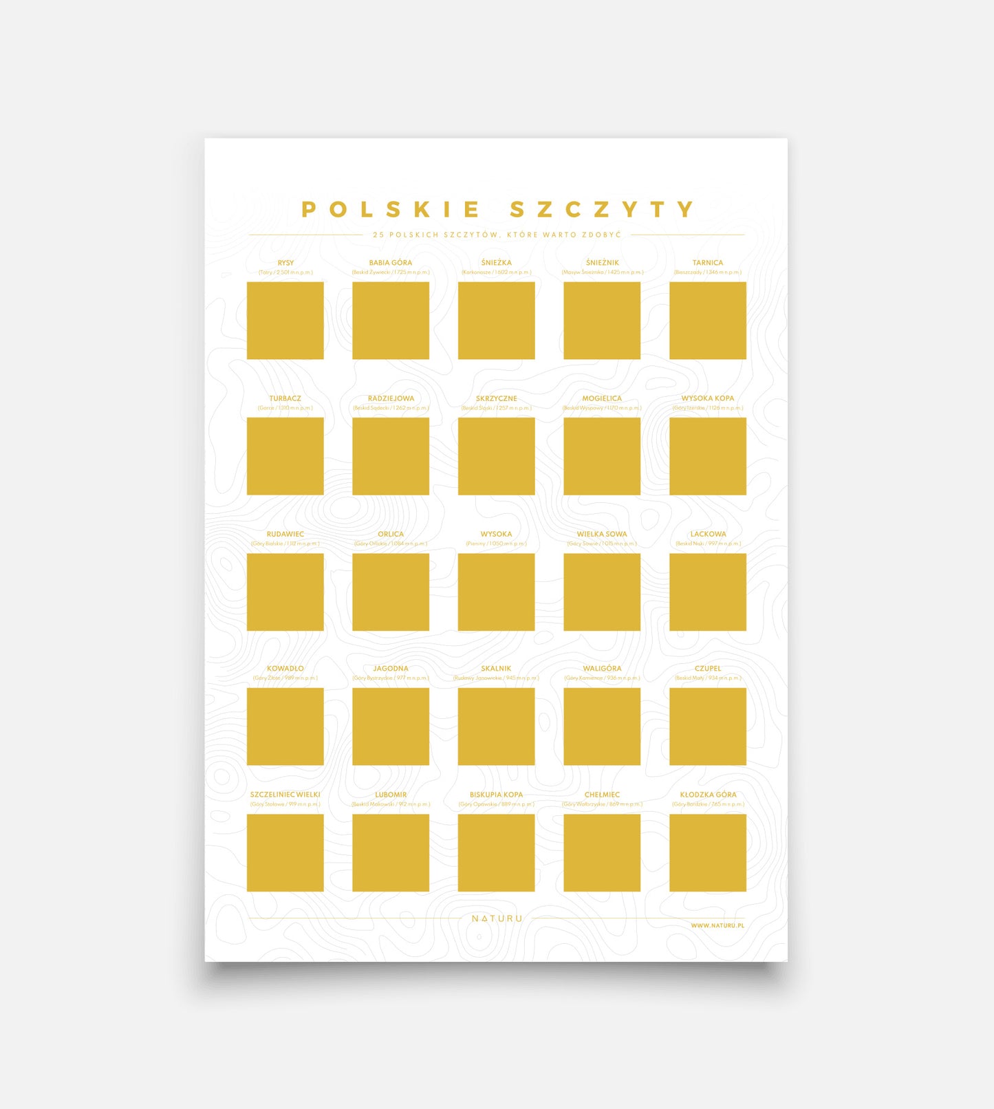 Plakat zdrapka Polskie szczyty