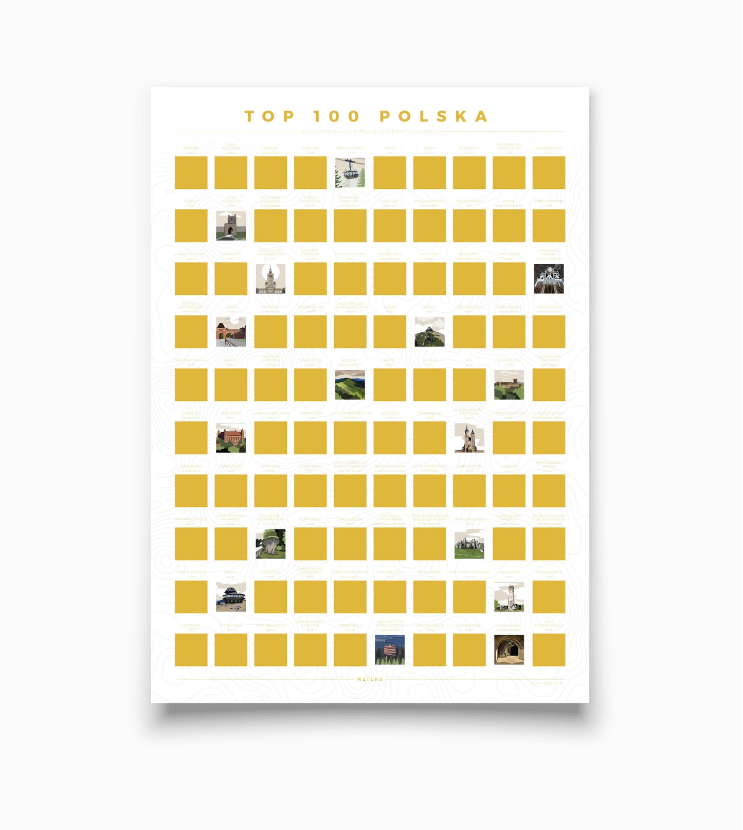Plakat zdrapka TOP 100 Polska