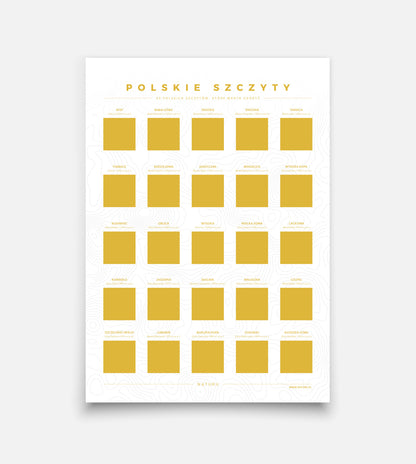Plakat zdrapka Polskie szczyty