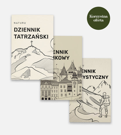 Zestaw 3 dzienników turystycznych